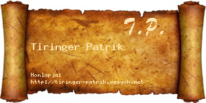 Tiringer Patrik névjegykártya