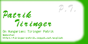 patrik tiringer business card